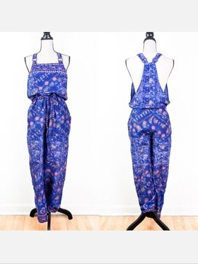 🦋LAST🦋 NWT Blue Boheme Marley Printed Jumpsuit, Indigo, Size S/M🌳